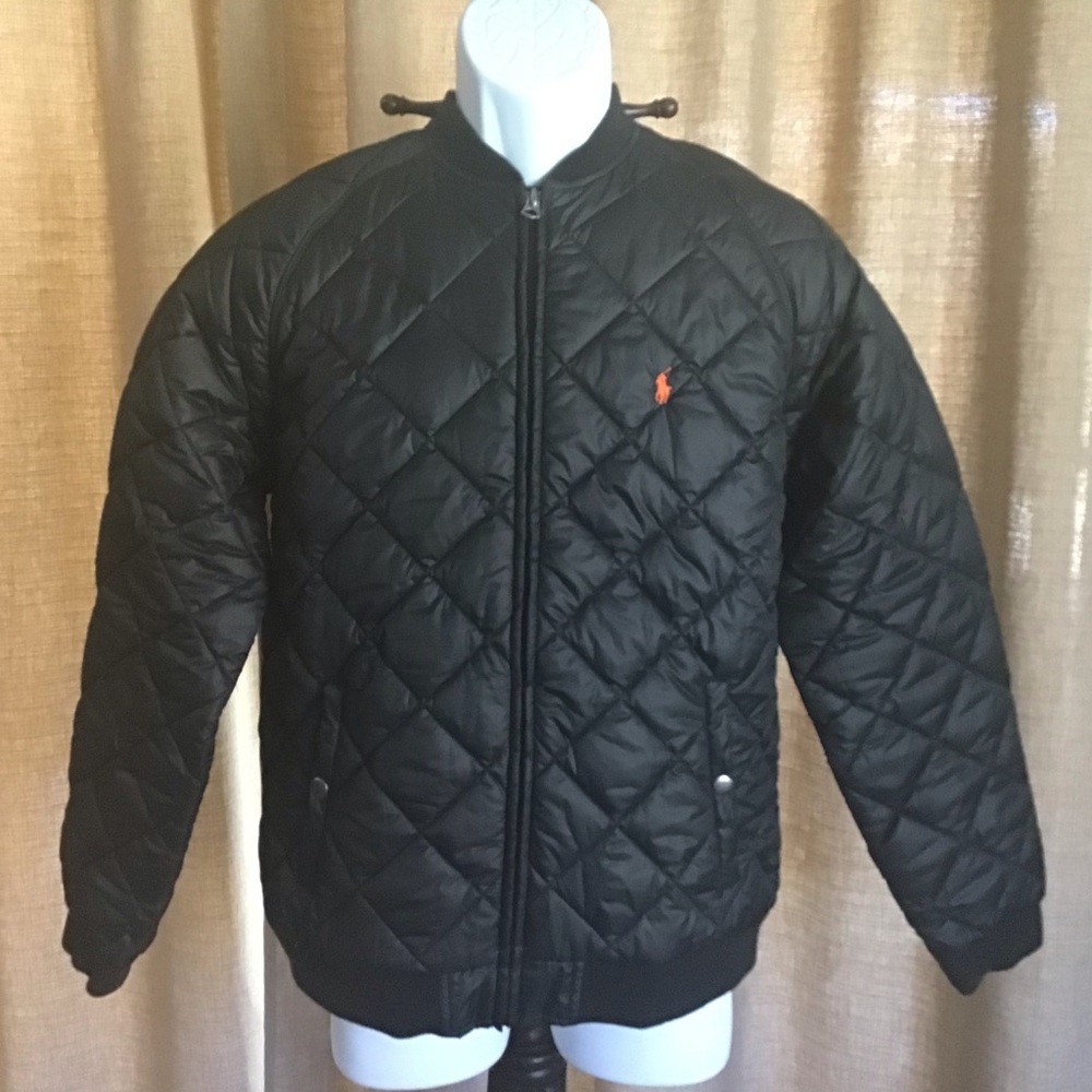 Polo Ralph Lauren Unisex Quilted Bomber Black Jacket (Youth XL-18-20)